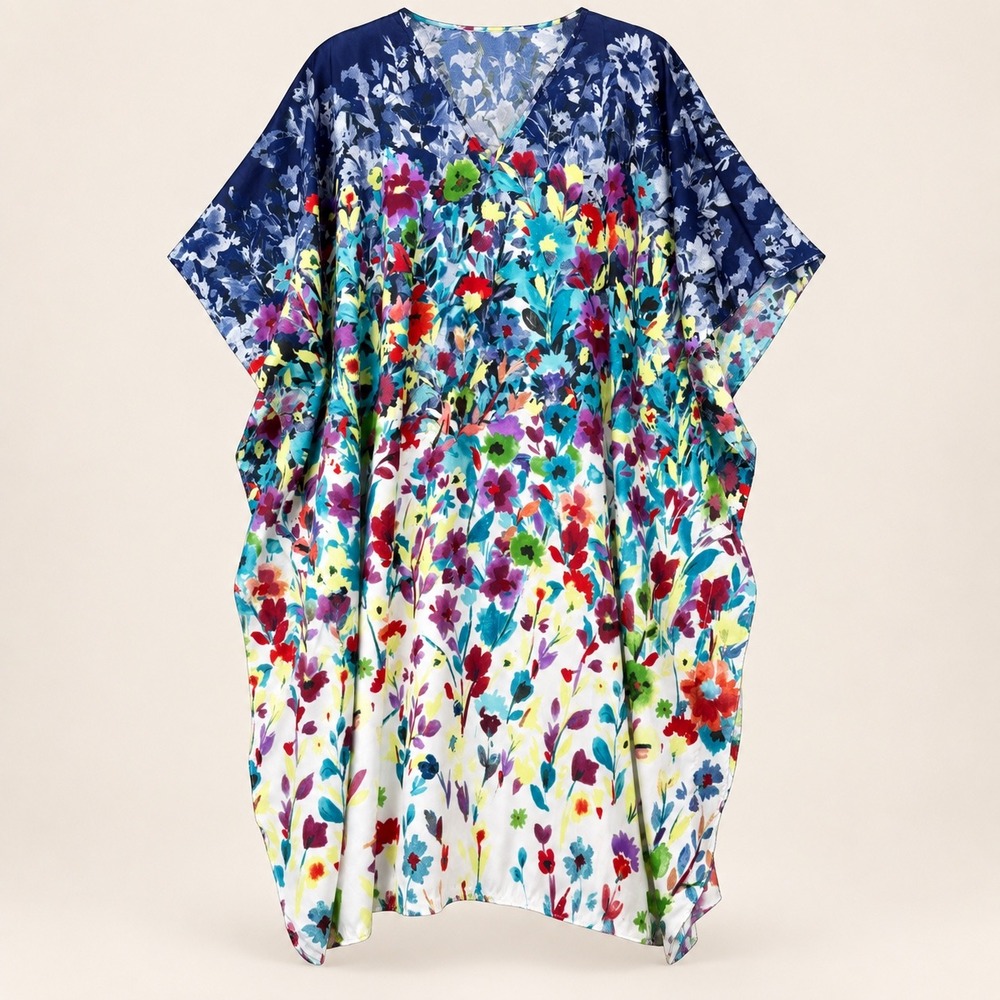 Winlar Kaftan Womens OSFM Floral NWT Boho Resort Vacation Beach Cover Up Lounger